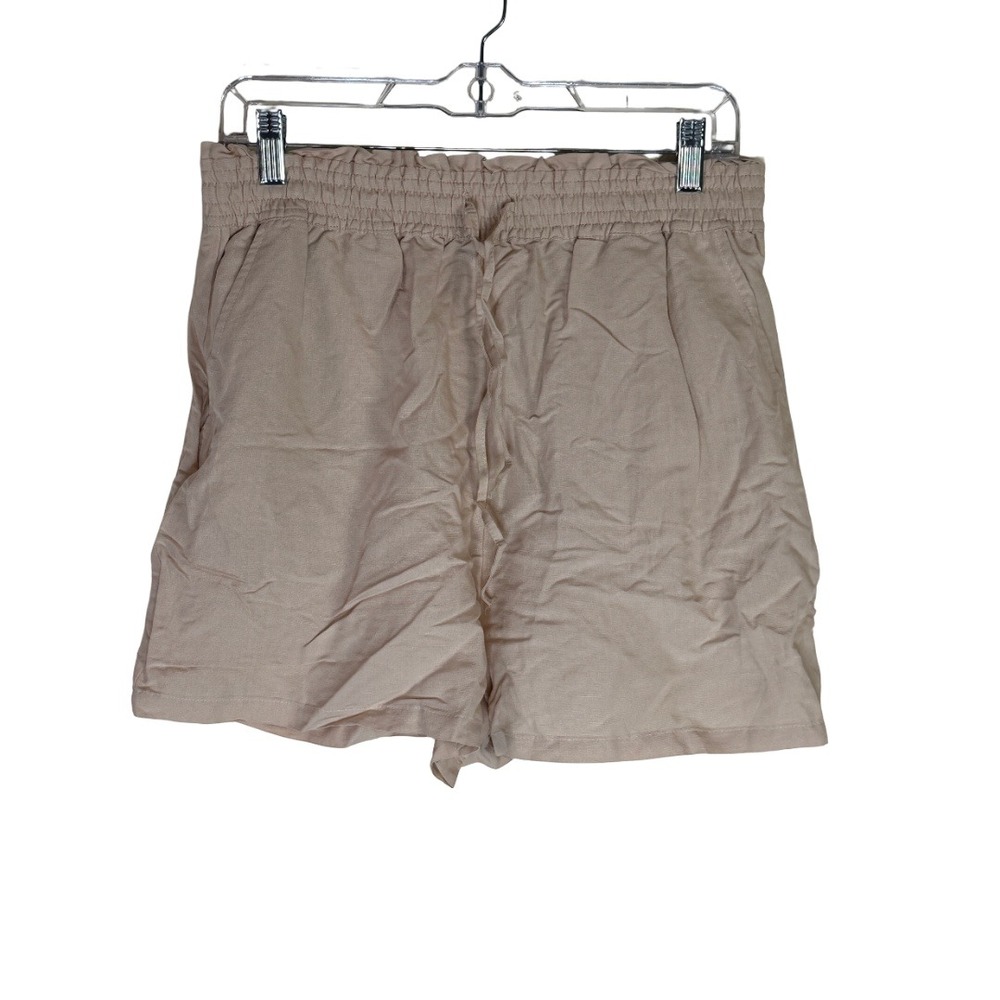 BLANKNYC Shorts Womens Medium Tan Linen Blend Paperbag Waist Drawstring‎